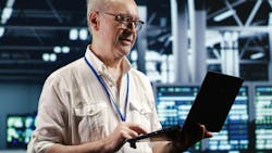 Proactive professional navigating network of server hardware in industrial hub Proactive professional navigating network of server hardware in industrial hub