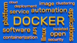 Docker platform word cloud 3d illustration Docker platform word cloud 3d illustration