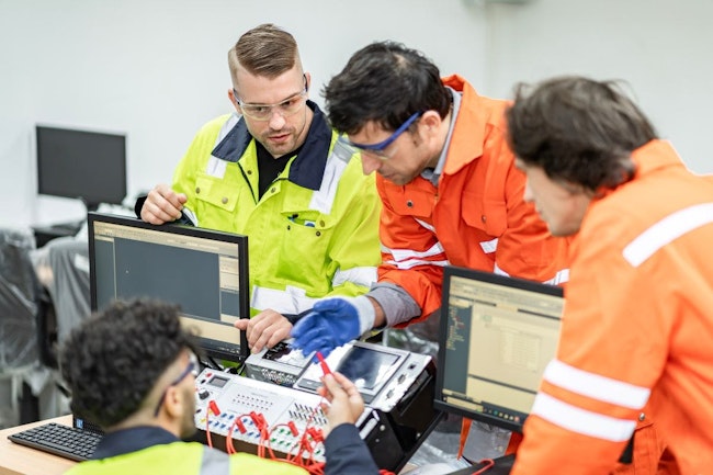 Electrical engineers supervise and design PLC electrical systems for companies or industrial factories.