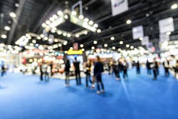 Abstract blurred defocused trade event exhibition background Abstract blurred defocused trade event exhibition background