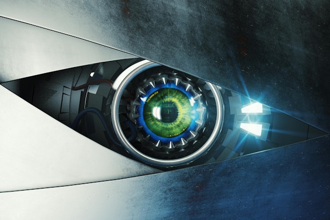 Green cyber eye