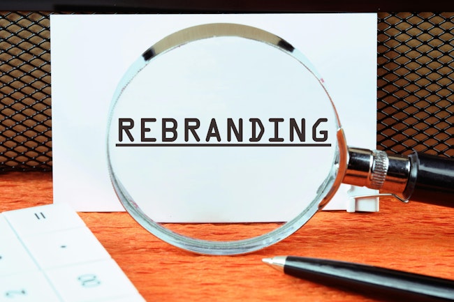 Rebranding concept with a magnifying glass