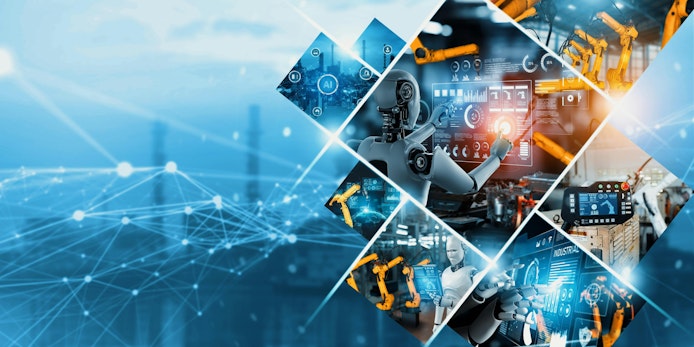 Concept of artificial intelligence for industrial revolution and automation manufacturing process