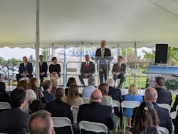 Wisconsin governor Tony Evers speaking at the Yaskawa America event Wisconsin governor Tony Evers speaking at the Yaskawa America event