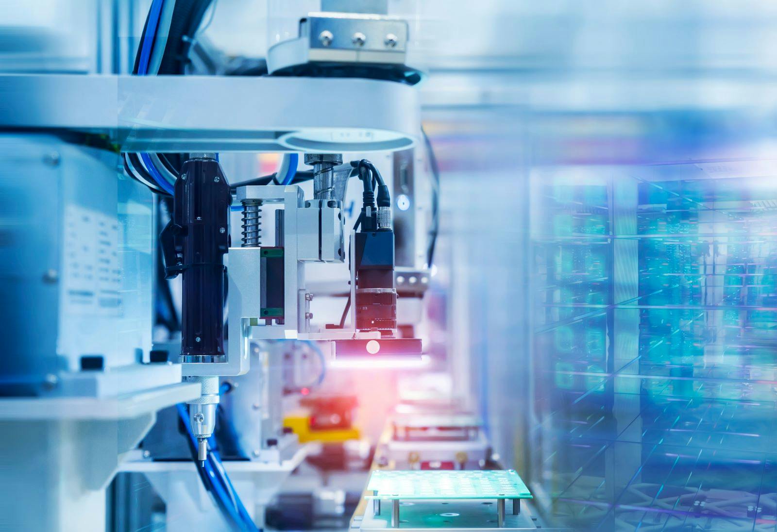 automatic robot vision sensor camera system in intellegence pcb factory