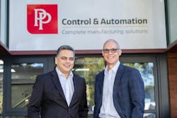Figure 1: Pinaki Banerjee (left) replaces Tony Hague as chief executive officer of PP Control & Automation, with an eye on growth through acquisition in central Europe and North America. Figure 1: Pinaki Banerjee (left) replaces Tony Hague as chief executive officer of PP Control & Automation, with an eye on growth through acquisition in central Europe and North America.