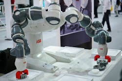ABB's robot YuMi, the world's first truly collaborative two-arm robot. ABB's robot YuMi, the world's first truly collaborative two-arm robot.
