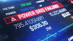 Smart electric meter detecting power grid failure, running low on electricity. Smart electric meter detecting power grid failure, running low on electricity.