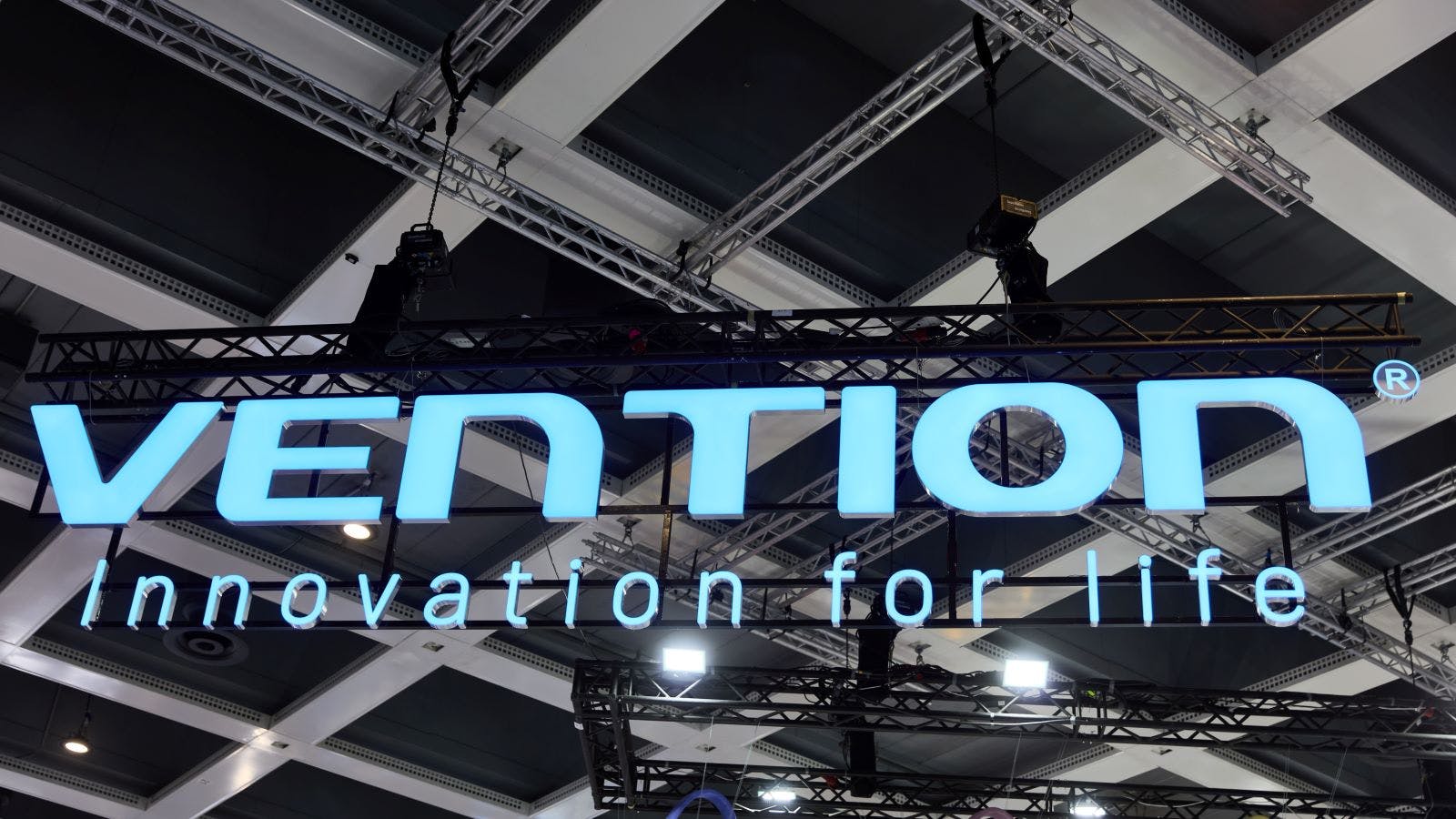 Photo of Vention brand logo at IFA consumer electronics trade fair.