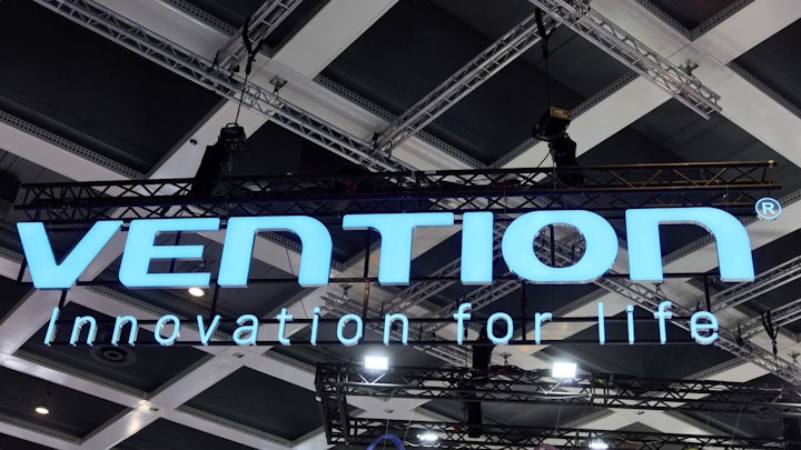 Photo of Vention brand logo at IFA consumer electronics trade fair.