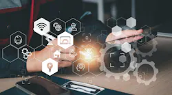 Engineering services concept. Electrical engineer use computer laptop checking and analysis data of power plant station project, internet system network, electric, energy, robotic.