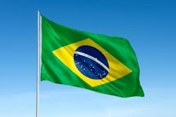 Waving Brazil flag, national symbol, blue sky. Brazil flag photo, waving country flag on blue sky. Brazil flag waving graphic image, national country Waving Brazil flag, national symbol, blue sky. Brazil flag photo, waving country flag on blue sky. Brazil flag waving graphic image, national country