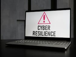 Cyber resilience is shown using a text and picture of attention icon Cyber resilience is shown using a text and picture of attention icon