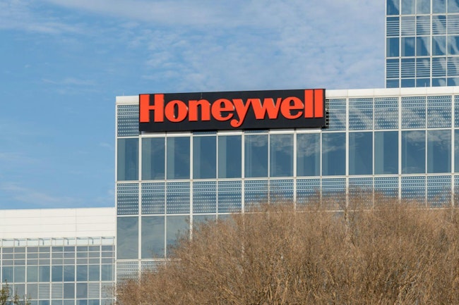 Honeywell sign on its office building in Houston, TX, USA. Honeywell International is an American publicly traded, multinational conglomerate corporation.