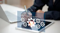 Business mergers and acquisitions concept. Share acquisition, asset business acquisition, amalgamation. Business review and development model.