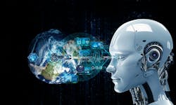 white robot and technology graphic background white robot and technology graphic background