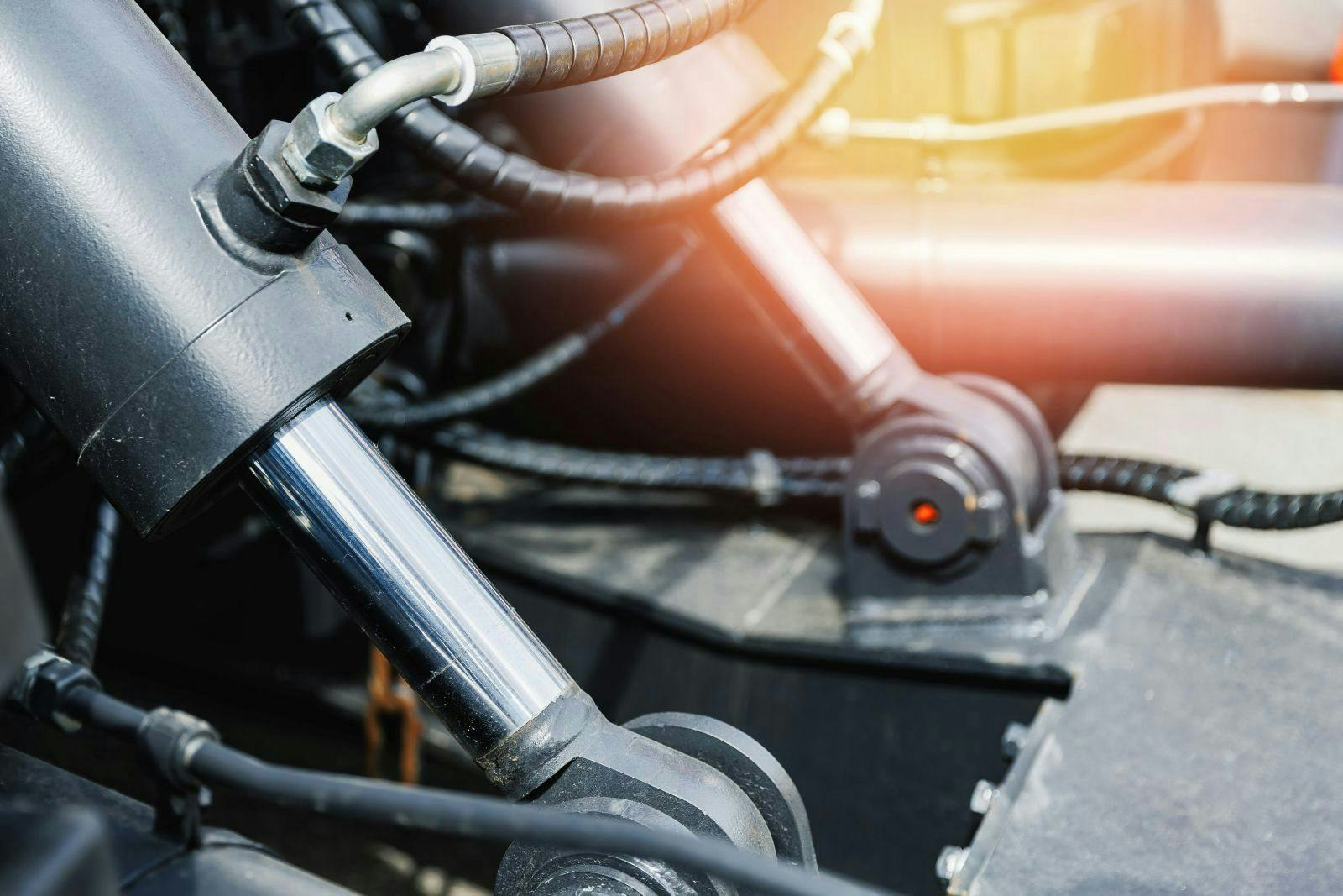 Hydraulic mechanism in mining equipment for heavy duty operations.