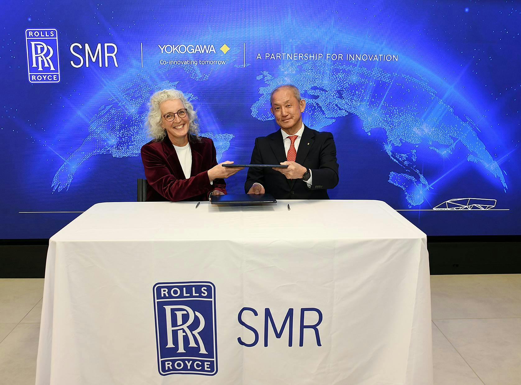 Figure 2: Ruth Todd (left), Rolls-Royce SMR operations and supply chain director, and Koji Nakaoka, Yokogawa Electric executive vice president and executive officer, energy and sustainability business headquarters. Figure 2: Ruth Todd (left), Rolls-Royce SMR operations and supply chain director, and Koji Nakaoka, Yokogawa Electric executive vice president and executive officer, energy and sustainability business headquarters.