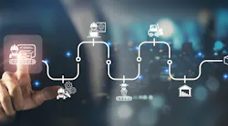 Production Management Concept. Interacting with virtual icon representing production planning and control, symbolizing effective production management, operational strategy, and process optimization.