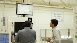 Engineers at Nefab’s Guadalajara facility monitor production equipment used to manufacture engineered packaging for high-value industrial equipment. Engineers at Nefab’s Guadalajara facility monitor production equipment used to manufacture engineered packaging for high-value industrial equipment.