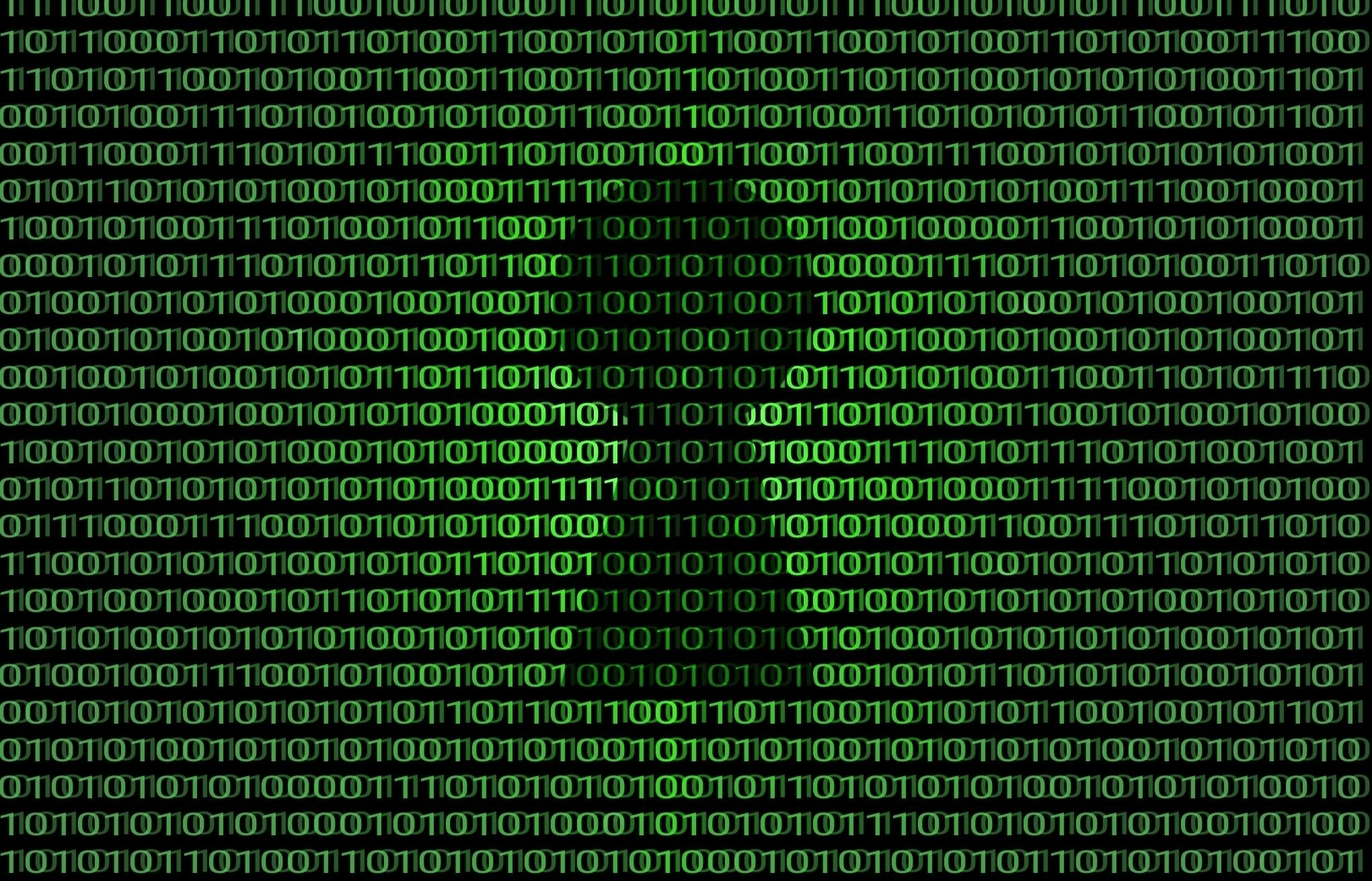 Glowing computer binary code and keyhole. Cyber security concept.