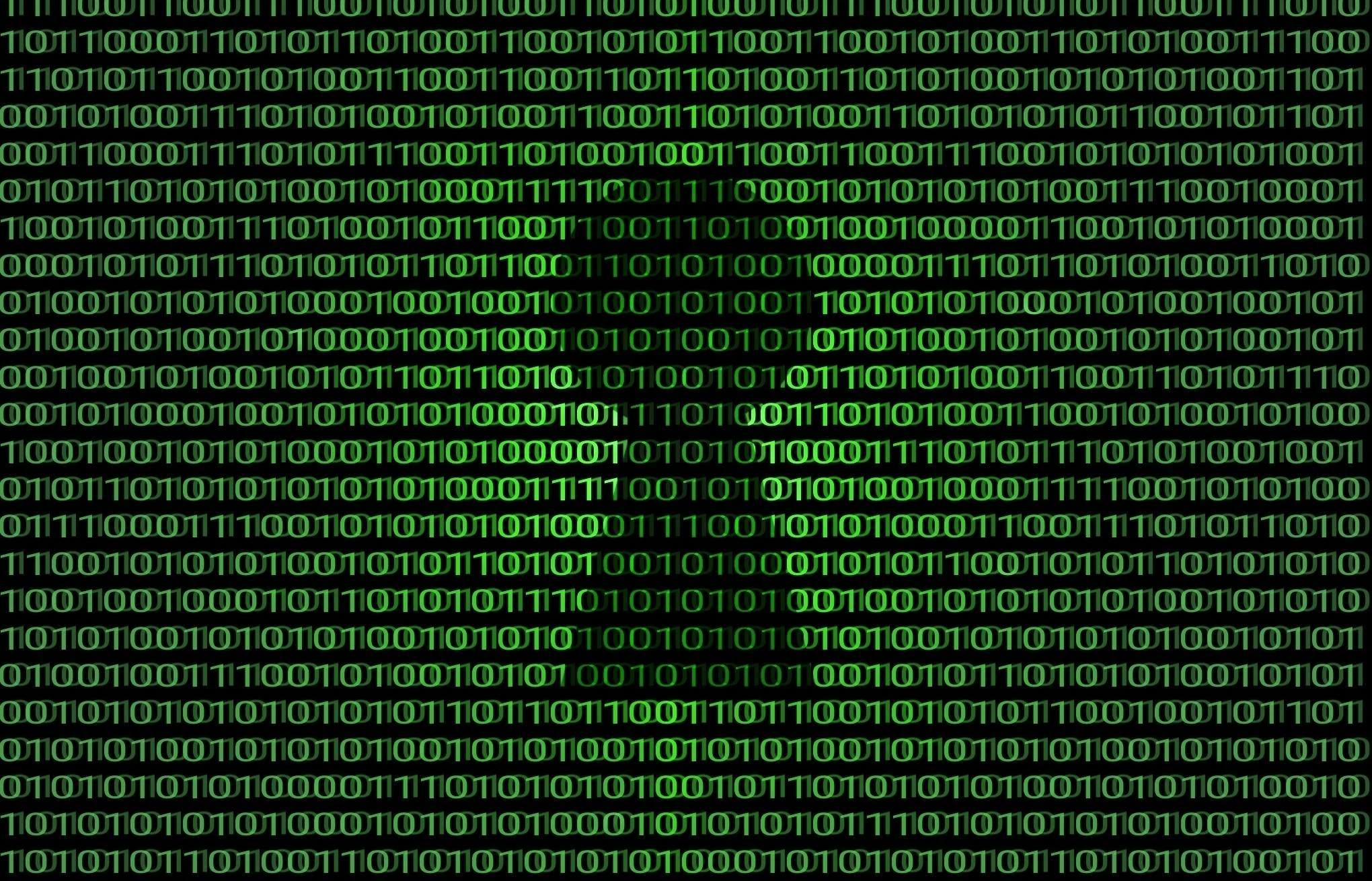 Glowing computer binary code and keyhole. Cyber security concept.