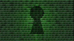 Glowing computer binary code and keyhole. Cyber security concept. Glowing computer binary code and keyhole. Cyber security concept.