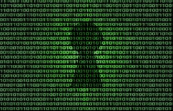 Glowing computer binary code and keyhole. Cyber security concept. Glowing computer binary code and keyhole. Cyber security concept.