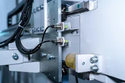 Inductive Proximity Sensors and Cable Wiring on CNC Linear Guide Inductive Proximity Sensors and Cable Wiring on CNC Linear Guide