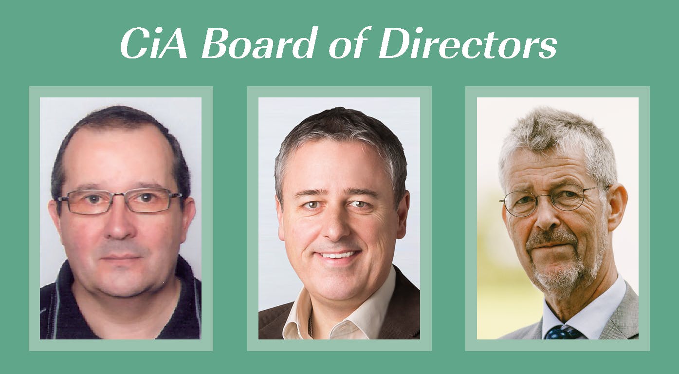CAN in Automation board of directors members Magnus Hell, Christian Schlegel and Holger Zeltwanger