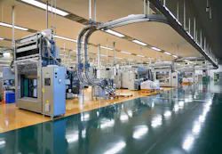 The production line in the cigarette factory is in automatic operation The production line in the cigarette factory is in automatic operation