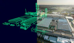 Figure 2: A real factory overlaid with its digital twin, illustrating how simulation bridges digital insight and physical execution. Figure 2: A real factory overlaid with its digital twin, illustrating how simulation bridges digital insight and physical execution.