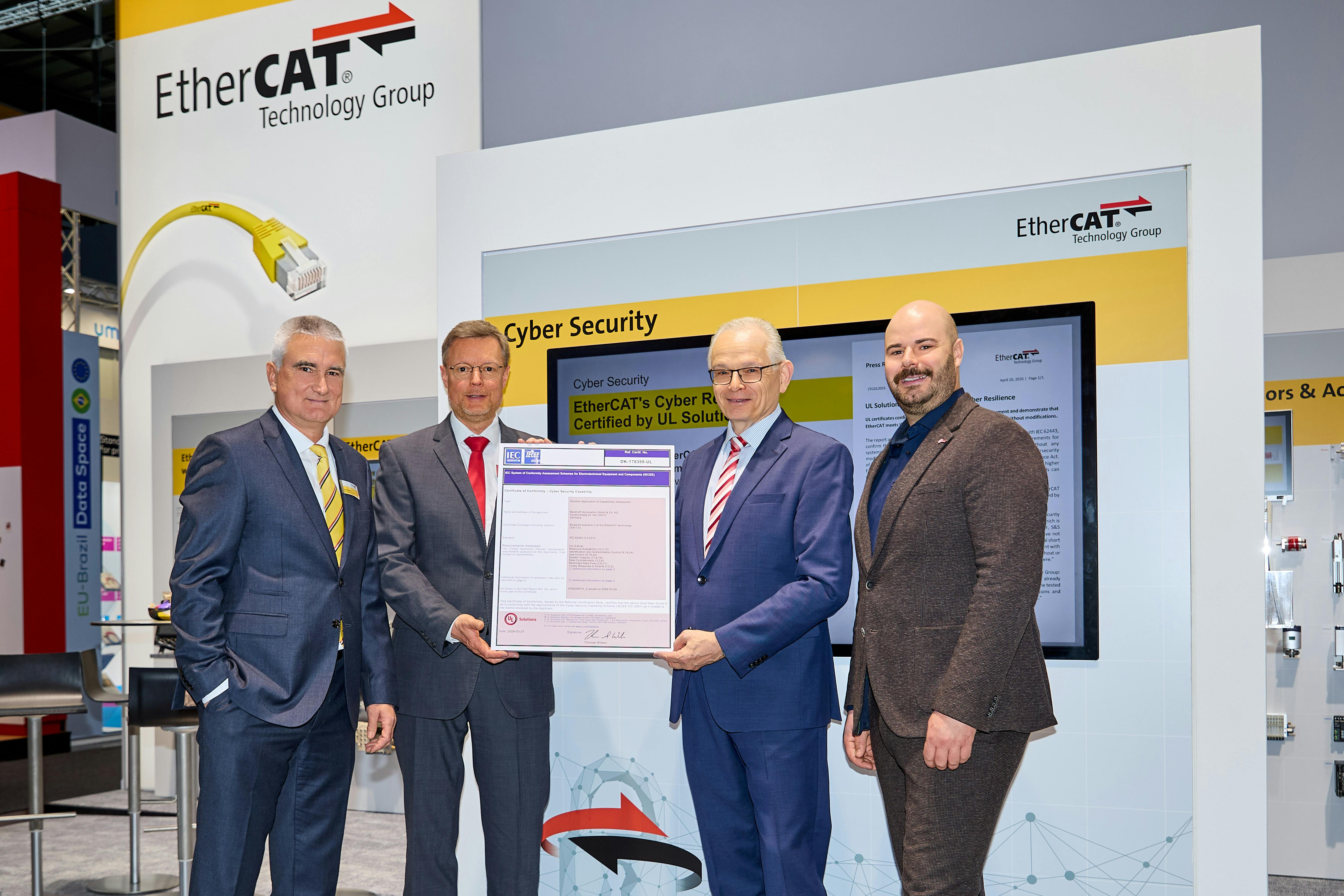 UL Solutions and EtherCAT Technology Group members with certification