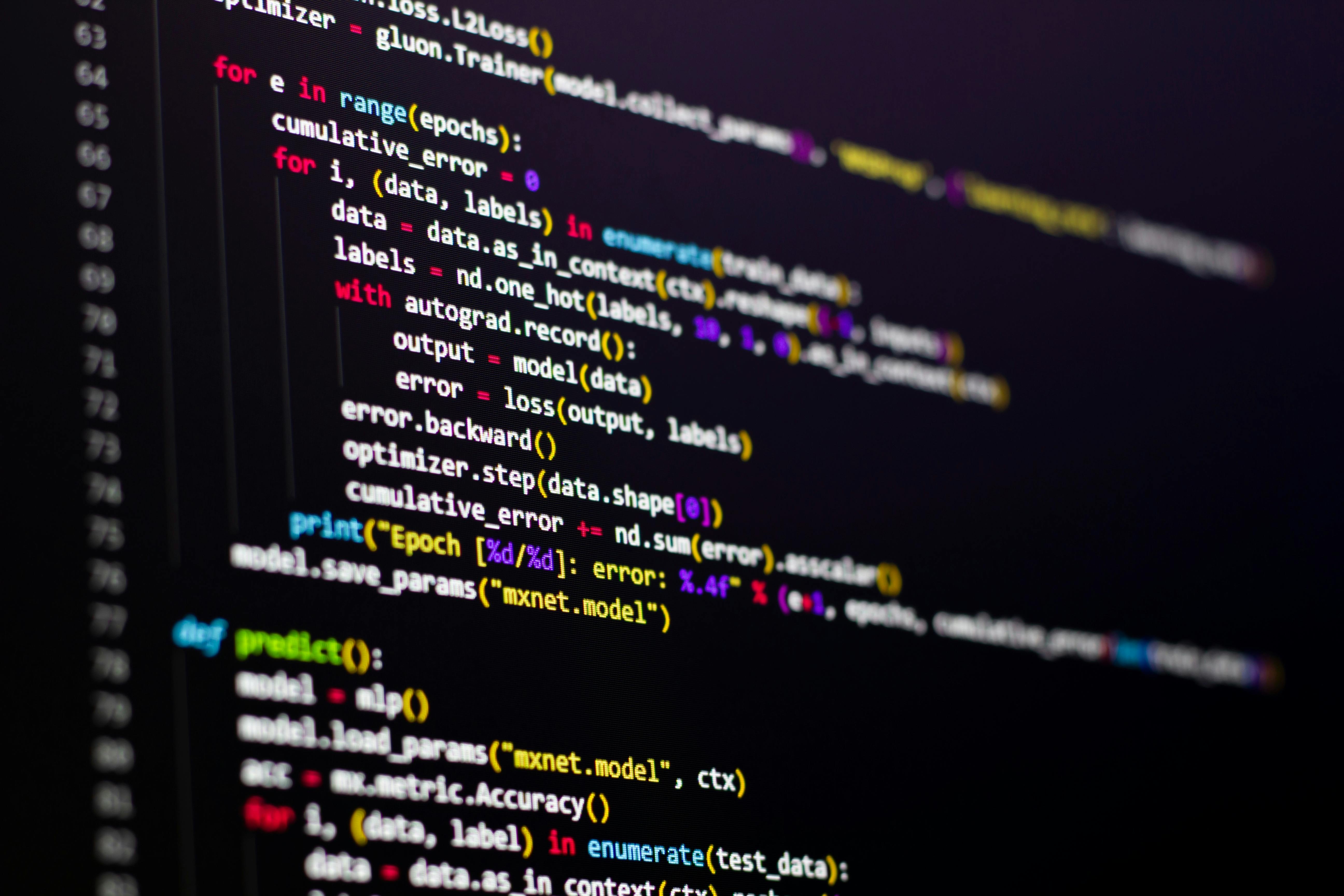 Programmer is developing with python code.