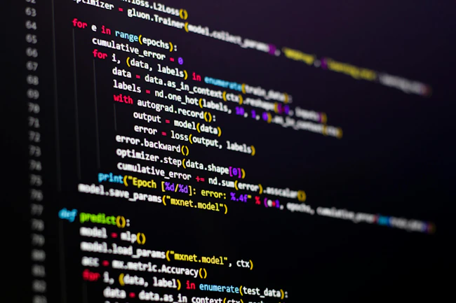 Programmer is developing with python code.