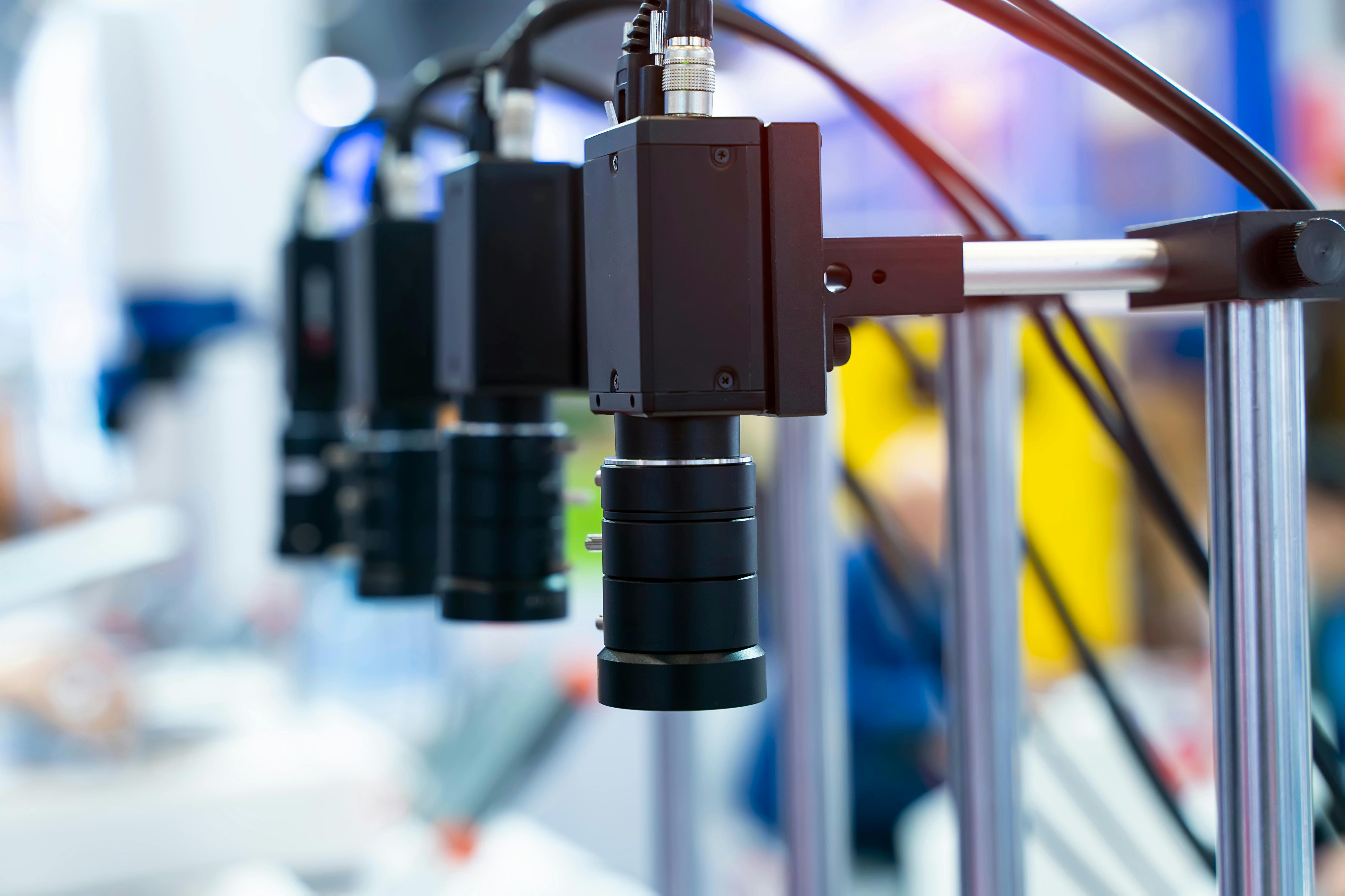 smart robot in manufacturing industry for industry 4.0 and technology concept. Robotic vision sensor camera system in intelligence factory