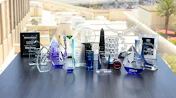DigiKey's awards from its 2026 EDS Leadership Summit displayed on a wooden table