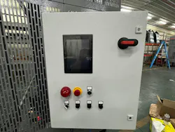 Figure 3: The safety systems are managed by the FS1B safety controller from IDEC, which utilizes pre-certified logic circuits to significantly reduce system complexity and eliminate the need for third-party safety software validation. Some models use the IDEC FC6A MicroSmart PLC, the HG3G HMI and the SE2L safety laser scanner. Figure 3: The safety systems are managed by the FS1B safety controller from IDEC, which utilizes pre-certified logic circuits to significantly reduce system complexity and eliminate the need for third-party safety software validation. Some models use the IDEC FC6A MicroSmart PLC, the HG3G HMI and the SE2L safety laser scanner.