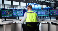 Engineer Monitoring Gas Power Plant Control Room Screen For Operations