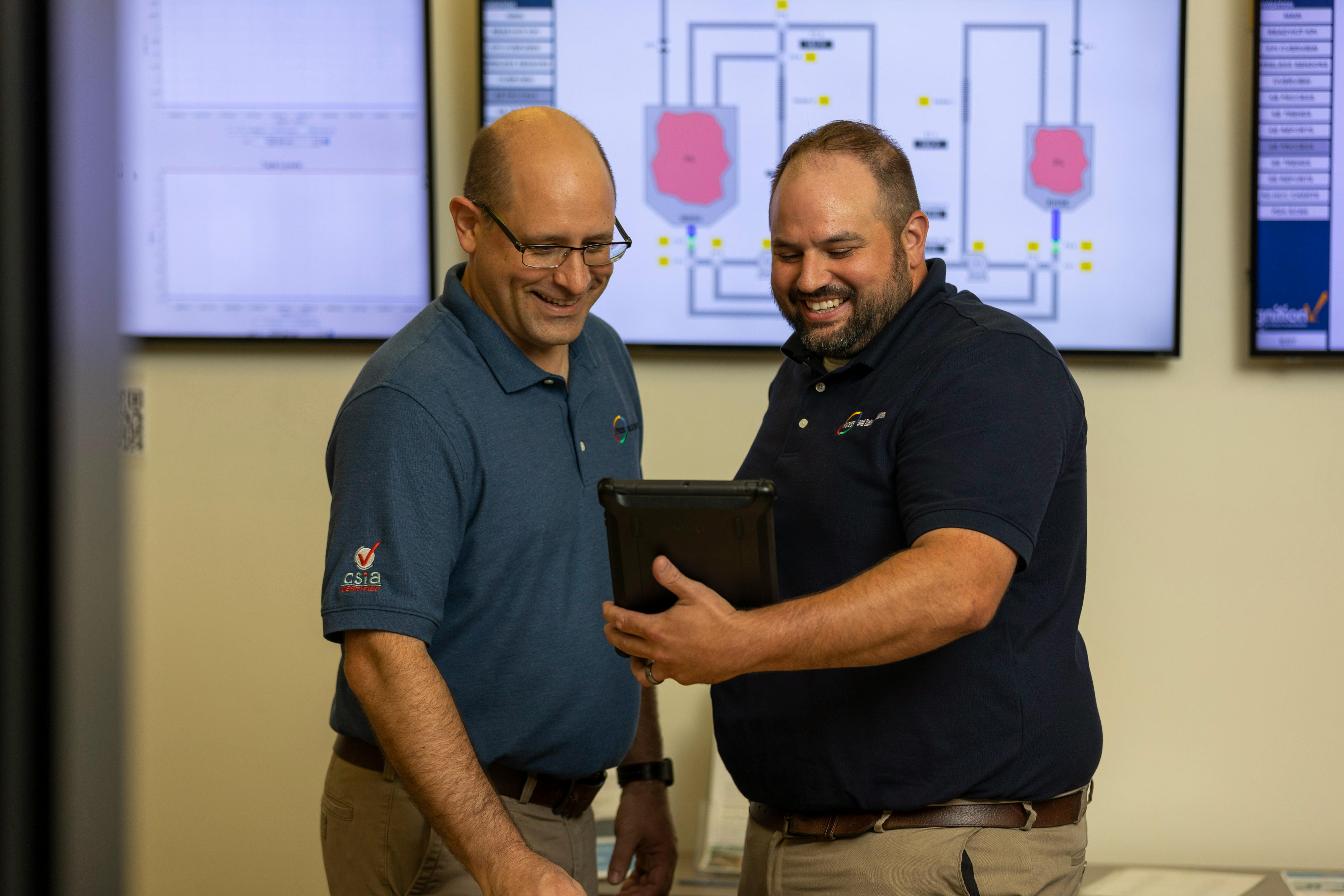 Jeremy Anderson (left), president, and Eric Williams, digitalization group manager, Process and Data Automation (PDA), a CSIA-certified member of the Control System Integrators Association (CSIA).