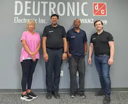Some of the team members in Duncan include (from left) Office Manager Rene Greene; General Manager Zubin Verma; Service Technician Todrick Lindsey; and Business Development Head Tobias Wanzke.