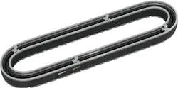Bosch Rexroth's ctrlX flowHS linear motion transport system track against a white background