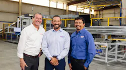Paxton Shantz (from left), digital manufacturing industry manager, Beckhoff USA; Tom Vajdic, vice president of sales, Joseph Machine; and Albert Arustamyan, controls engineering manager, Joseph Machine.