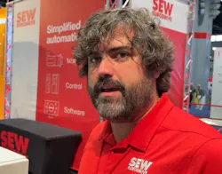 Jeremy McCullough at SEW-Eurodrive booth at Automate 2026