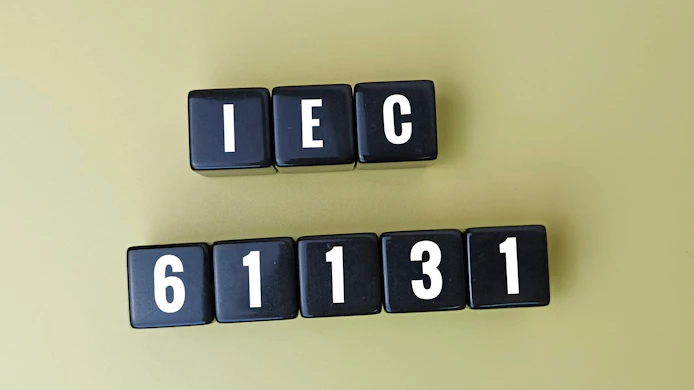 IEC 61131 PLC Programming Standard Concept on Black Cube for Industrial Automation Control Systems and Smart Manufacturing.