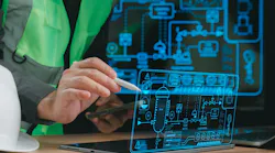 Control business technology with hand and computer data, control tablet plant innovation, business factory industry, pen engineering worker safety engineer, control. background technology